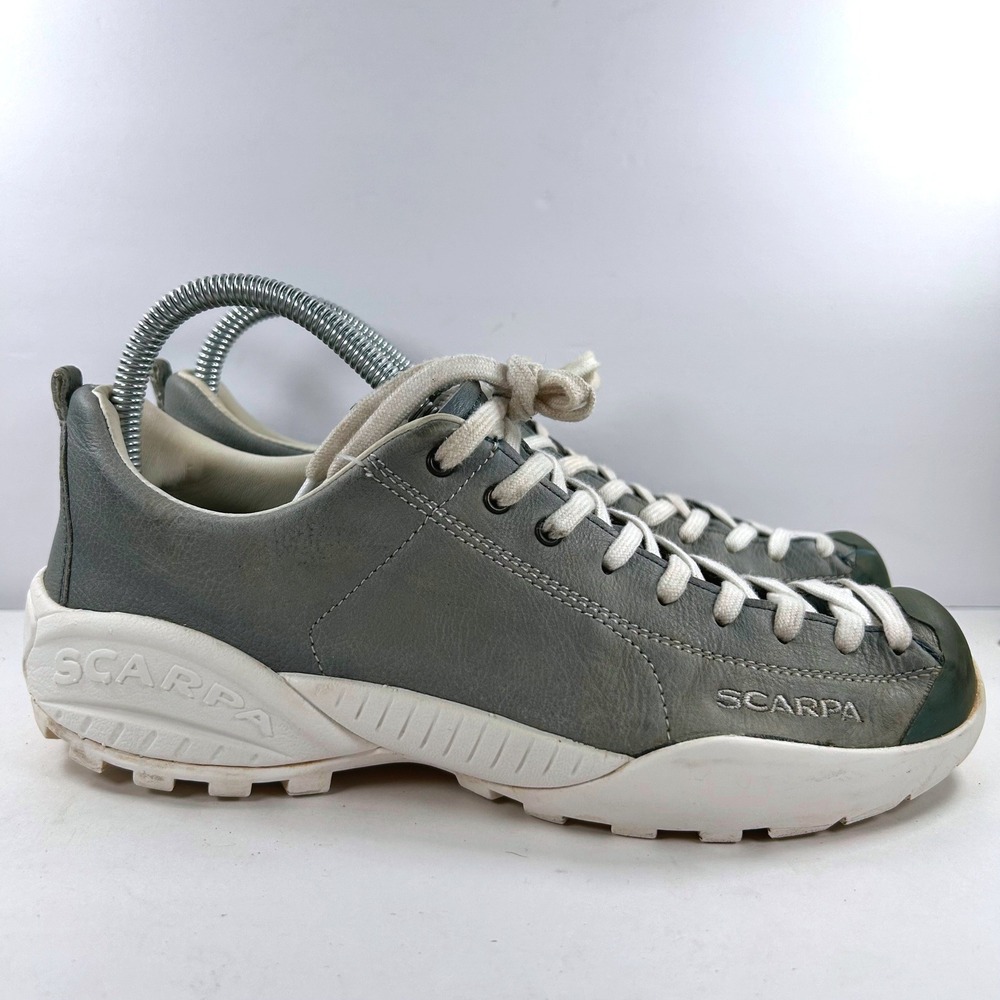 Scarpa Mojito Summer Grey Leather Approach Shoes Vibram US Men 7.5 Women 8.5